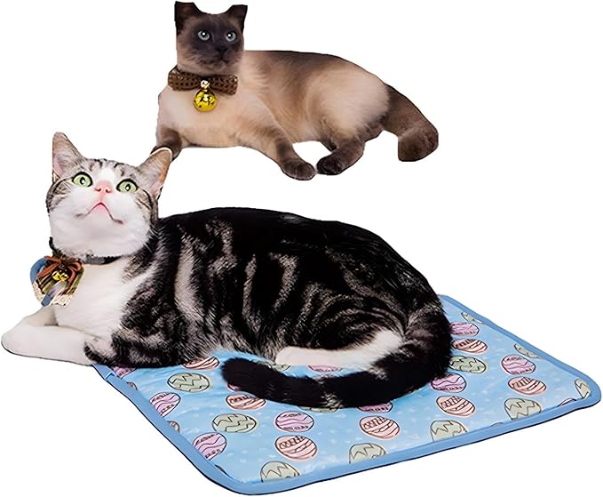 NACOCO Pet Cooling Mat Cat Dog Cushion Pad Summer Cool Down Comfortable Soft for Pets and Adults (S,Blue)