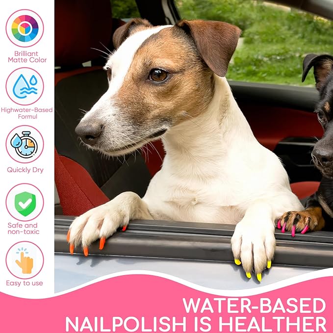 OLINGYOU Dog Nail Polish， Dog Nail Polish Pens Quick Dry-8 Colors, Pet Nail Polish Set for Dogs， DIY Dogs Puppy Nails, Dog Safe Nail Polish Non Toxic, Odorless, Easy to Apply