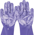 Pecute Heat Resistant Silicone Grooming Gloves with High-Density Teeth and Enhanced Five Finger Design for Bathing and Massaging Dogs and Cats