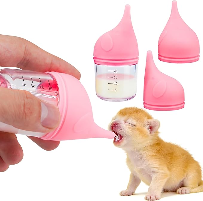 Puppy Bottles for Nursing，Kitten Bottles for Nursing，Pet Feeding Bottle，(Pink - 20ml)
