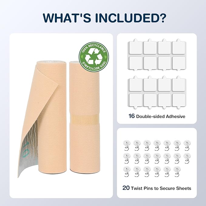 2 Pack Cat Scratcher Mat Roll for Furniture & Couch Protection | Total 157.5" x 15.8" Trimmable Self-Adhesive Carpet Cat Scratch Pad Replacement (Khaki)