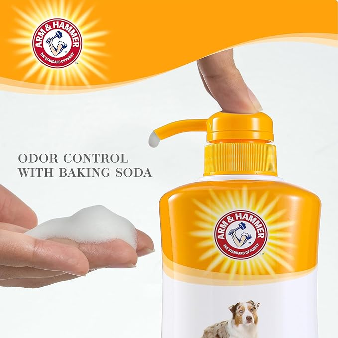 Arm & Hammer Ultra Fresh Charcoal Dog Shampoo with Rosemary for Deep Cleansing and Odor Control, Baking Soda Deodorizing Pet Shampoo, Pump Bottle Dog Wash, Eucalyptus Mint Scent, 24 Fl Oz