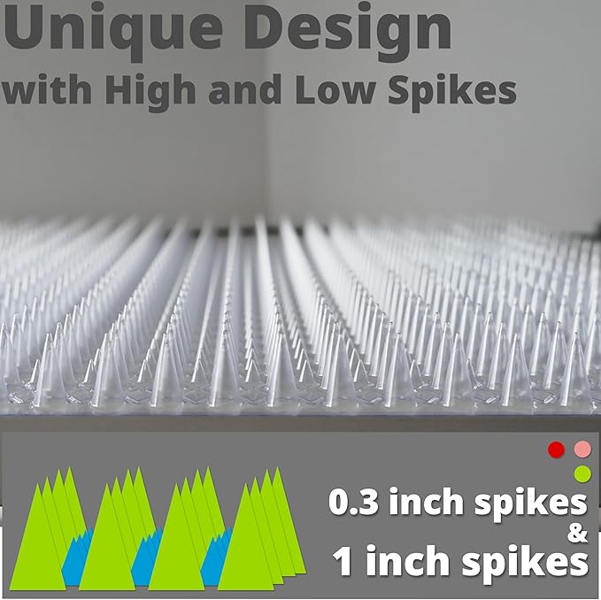 12 Pack Scat Mats for Cats with Interlocking Design, Adjustable Safe Spike Mat for Protective Deterrent, 16x13 Inch Indoor Outdoor All-Season Repellent