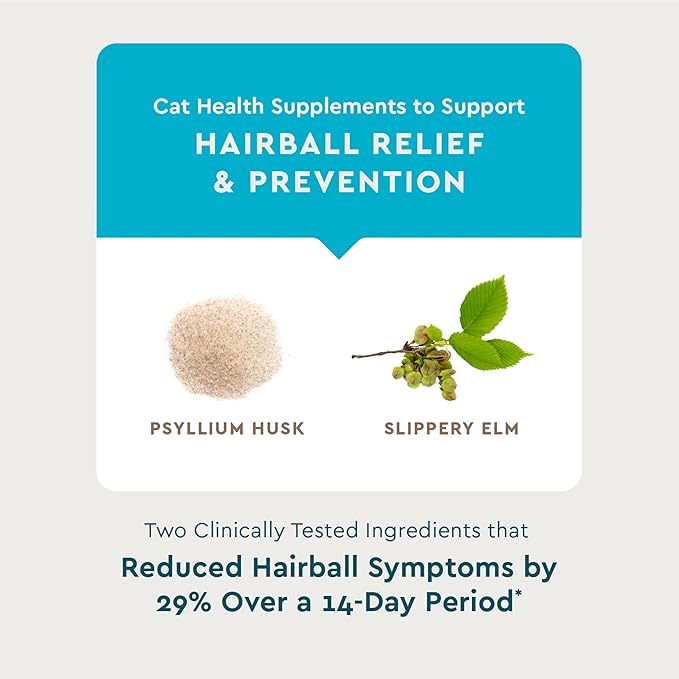 VetIQ Hairball Treatment for Cats, Cat Hairball Remedy Crunchy and Creamy Treats for Furball Control, Chicken Flavor Hairball Relief, 3.7oz