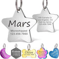 Anavia Personalized Pet ID Tags, Stainless Steel Glossy Laser Engraved Dog Cat Collar Name Tags, Multiple Colors Shapes Sizes (Star, Small)