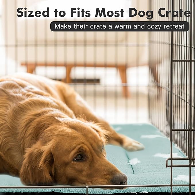 Mora Pets Dog Crate Pad Kennel Bed Crate Mat for Small Dogs Washable Cute Star Pet Bed for Dog Cage Ultra Soft Flat Puppy Cat Kitten Pillow Cushion for Sleeping Anti-Slip Blue 24 x 18