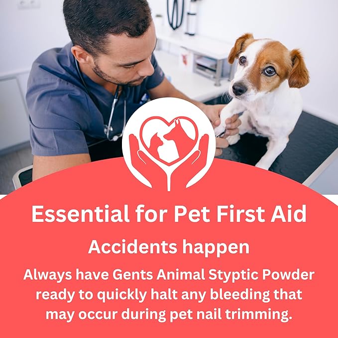 G.B.S Styptic Powder for Animals – Fast-Acting Blood Stop for Dogs, Cats, Birds & Small Pets – First Aid Powder for Nail Bleeding, Minor Cuts & Grooming – 1 oz, Pack of 5