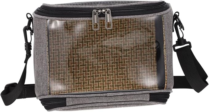 SHINEOFI Parrot Carrier Bag with Crossbody Strap, Large Capacity Portable Bird Carrying Pouch for Outdoor Travel, Small Pet Birds Container in Gray