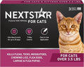 NEXTSTAR Flea and Tick Prevention for Cats, Repellent and Control, Fast Acting Waterproof Topical Drops, Flea Prevention for Cats Over 3.5 lbs, 3 Monthly Doses