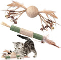 Catnip and Silvervine Toys for Kittens - Natural Chew Toys, Interactive Indoor Cat Teeth Cleaning, Bad Breath Relief, Self-Play Toys (Kicks Chewy Sticks 2-Pack Small Size)