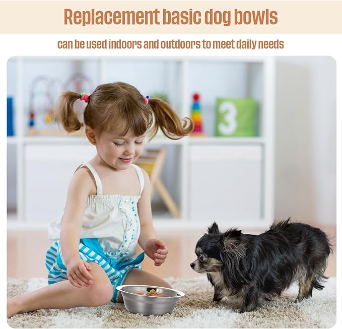Zhehao 30 Pcs Stainless Steel Dog Bowls Bulk Metal Dog Food and Water Container Replacement Lightweight Pet Bowl for Cage Kennel and Crate(16 oz)