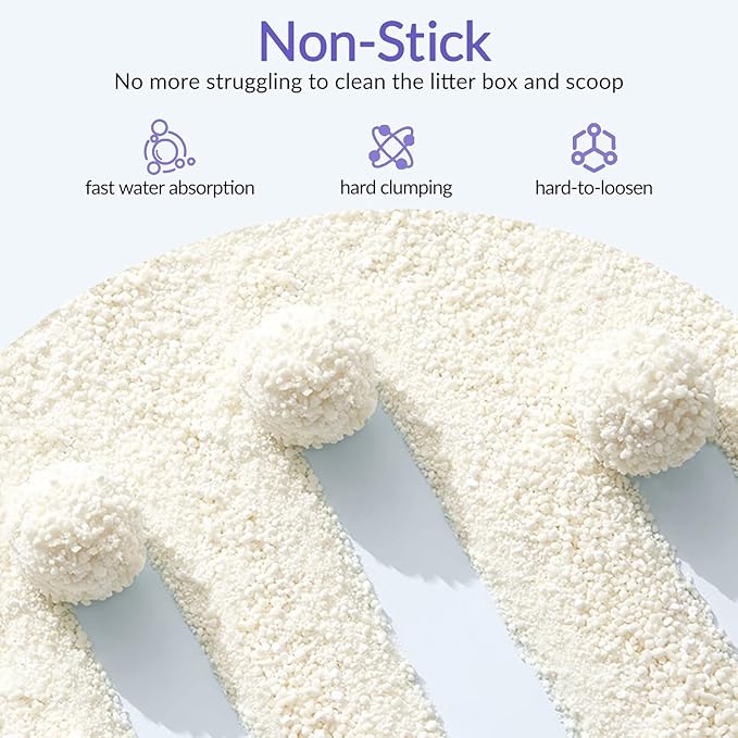 Non-Stick Ultra Clumping Cat Litter, Dust-Free Unscented Kitty Litter, Made of Pet Friendly Natural Cassava with Odor Control, Last Twice as Long as Clay Litter, 9 lbs (7.5 Liters) X 1 Pack