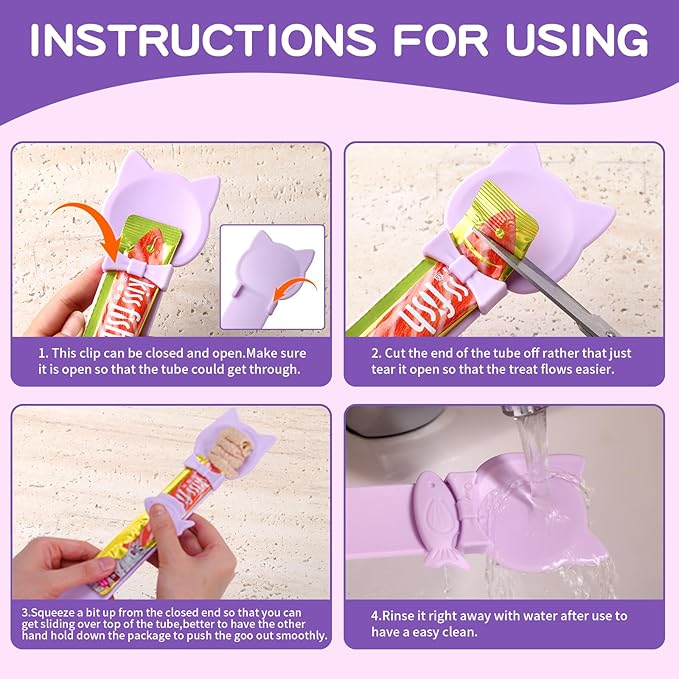 LICKJIMO-3PCS Cat Treat Dispenser,Multi Function Spoon for Churu Lickable Cat Treats,Cat Treat Spoon for Lickable Cat Treats Squeeze up,Food Dispenser Cat Feeder,Cat Food Spoon Big Size(3 Color)