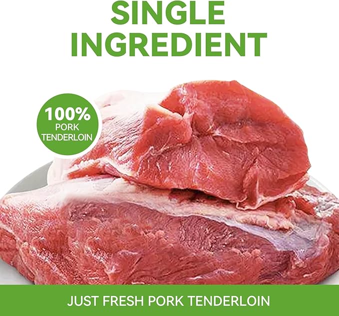OPET Freeze Dried Pork Treats for Cats & Dogs，Single Ingredient Grain Free High Protein Pet Food，Healthy Training Sliced Fillets Snacks (Pork, 5.92 Ounce)