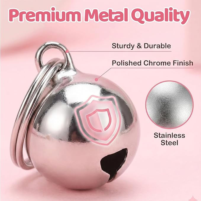 8 Pack Pet Bells for Dog Cat Bells Collar Charm for Puppy Pet Pendant Accessories Anti-Lost Training Bell for Collars Dogs Training Bell Collar for Dogs and Cats DIY Crafts Decorations Silver
