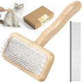 Pet Brush & Comb for Shedding and Grooming, Dog Brush for Long and Short Haired Dogs, Deshedding Tool Removes Undercoat Tangles & Loose Fur