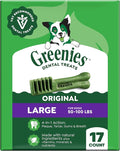 Greenies Veterinarian-Recommended Adult Natural Dental Dog Treats Large Size, Dog Dental Chews, Original Flavor, 27 oz. Pack, 17 Count