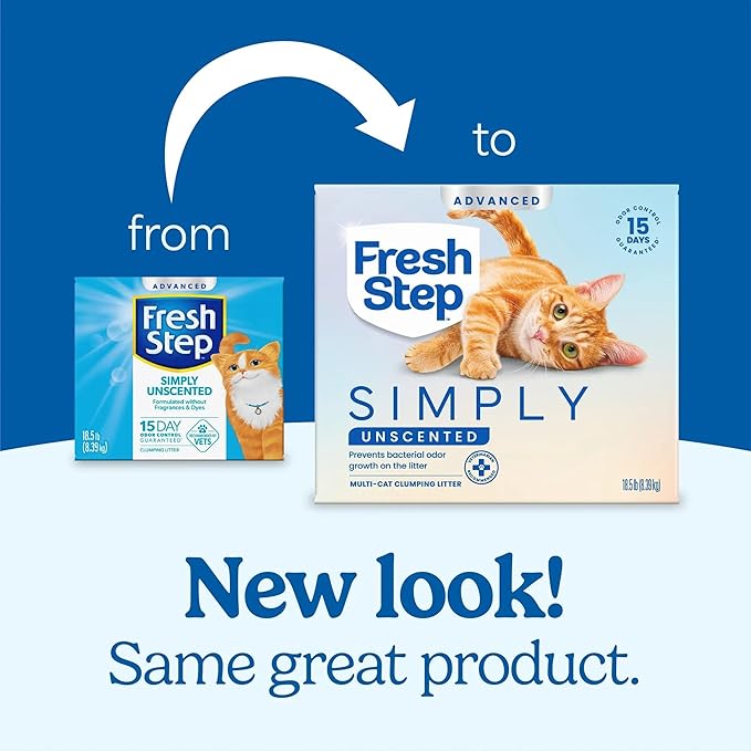 Fresh Step Clumping Cat Litter, Advanced, Unscented, 18.5 lbs (Package May Vary)