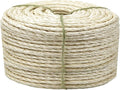 White Sisal Rope 3mm by 164-Feet for Cat Scratching Post Tree Tower Replacement Repair and Replace, DIY Hemp Twine Rope for Kittens Shelves Furniture Window Bed Perch House Climbing, 3mm by 50m