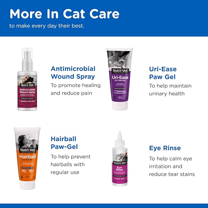 Nutri-Vet Multi-Vite Paw Gel for Cats, Daily Vitamin, Kitten Supplies, Immune Support, Cat-Vitamin, Potent Antioxidants, Multi-Vitamin Paw Gel, Senior Feline Supplements, 3 oz, (Pack of 2)