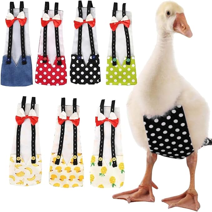 QBLEEV Pet Cole Duck Diapers for Baby Ducks, Chicken Diapers for Real Hens, Fashionable Duckling Nappy Poultry Cloth for Indoor Chick Goose Hen