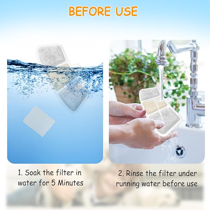 12 Pack PW04 3.5L Wireless Pet Fountain Filters for Hard Water, Reduces Limescale & Bad Taste, Compatible with Oneisall Cat Water Fountain Dispenser, Long Lasting Replacement Filter