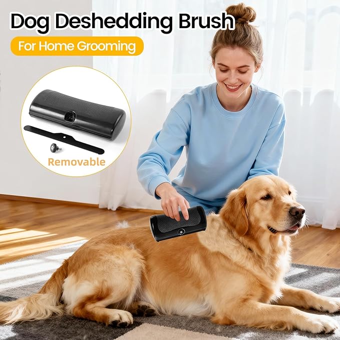 Dog Cat Deshedding Brush, Pet Hair Remover Grooming Cat Brush for Pet Short/Long Hair, Gentle Grooming Tool for Matted & Loose Hair for Dogs, Cats & Horses