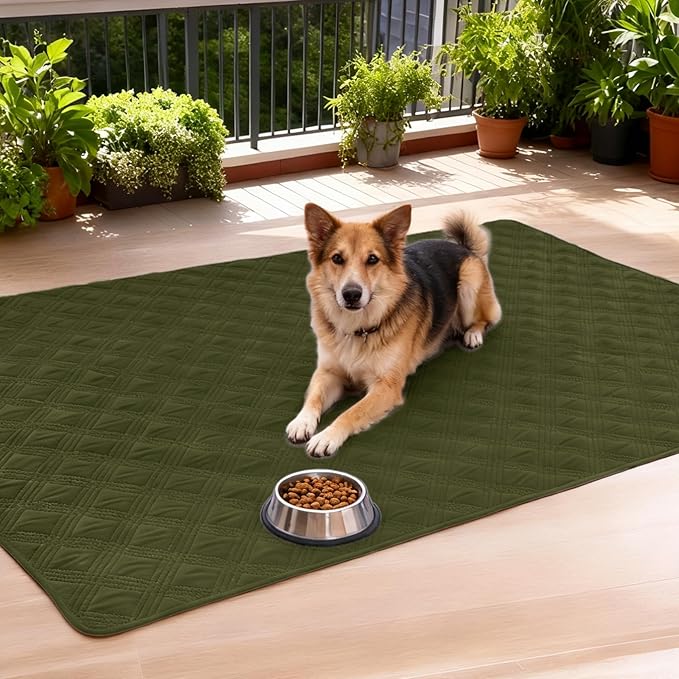 hyha Waterproof Dog Blanket, Reversible Pet Bed Blanket, Soft Sofa Couch Cover for Dogs Washable, Waterproof Pet Couch Covers for Sofa Puppy Cats Furniture Protector(30"x53", Green/Navy Blue)