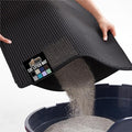 GORILLA GRIP Honeycomb Cat Litter Box Mat, Two Layer Trapping Waste Mats, Soft On Paws, Litter Box Supplies and Essentials for Indoor Cats, Traps Excess, Water Resistant for Floors, 24x15 Black
