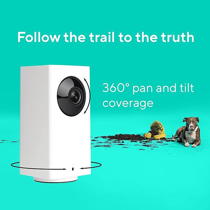 WYZE Cam Pan v2 1080p Pan/Tilt/Zoom Indoor Security Camera with Color Night Vision, Motion and Sound Detection, Wi-Fi Smart Home Security Camera Compatible with Alexa & Google Assistant, White
