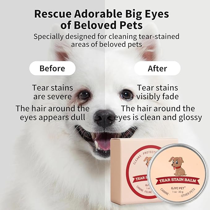 Tear Stain Remover for Dogs 1oz - Dog Tear Stain Remover for White Dogs, Pet Eye Cleaner, Dog Eye Care for Tear Stains, Dog Eye Booger Remover, Cat Tear Stain Remover, Eye Stain Remover for White Fur