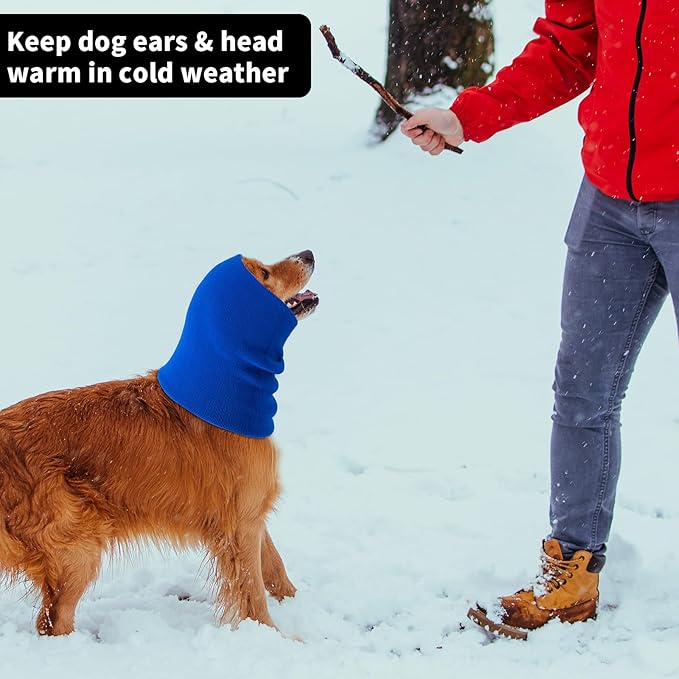3Pack Dog Calming Hoodie for Small to Large Dogs High Elastic Pet Anxiety Relief Ear Wrap Cat Calming Collar Noise Reduce Protection for Fireworks,Thunder,Force Drying (Small+Medium+Large) (Blue)