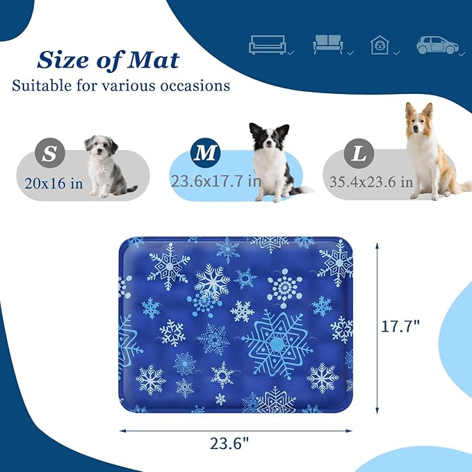 Cooling Mat for Dogs - 2025 Upgrade 23.6x17.7 Inch Pet Cool Mats for Dogs/Cats, Washable Non-Slip Cooling Pet Mat for Summer