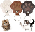 3Pcs Pet Keychain Refillable Paw Shaped Leather Fur Keepsake Pet Paw Print Dog&Cat Hair Storage Collector Memorials & Funerary Passing Away Loss Sympathy Gifts(Dark Brown&Yellow&White)