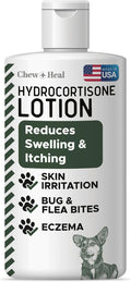 Chew + Heal Labs Hydrocortisone Lotion for Dogs - 4 oz Anti Itch Cream for Irritated Skin, Flea Bites, Itching, and More - Made in The USA