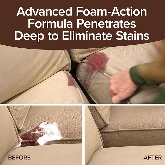 Horsepower Bull Shot Carpet Spot & Stain Remover, AS SEEN ON TV, Made In USA, Just Point & Spray, Stain-Lifting Foam-Action, Pet Stains & Odors, Coffee, Soda, Wine, Grease, New & Old Stains & More