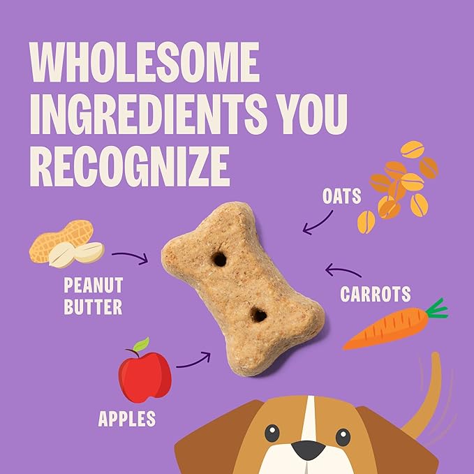 Wellness Old Mother Hubbard Classic P-Nuttier Dog Biscuits, Natural Training Treats, Peanut Butter Flavor, Small Size, 20 oz Bag