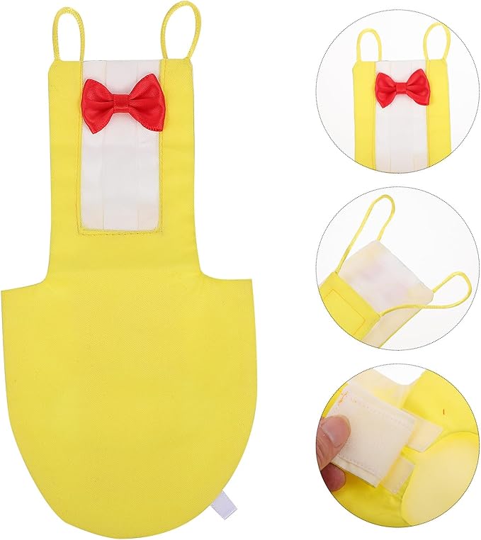 BESTonZON Bird Diaper for Small Birds Parrot Flight Suit with Breathable Cotton Material Yellow S Size for Parakeets and Conures