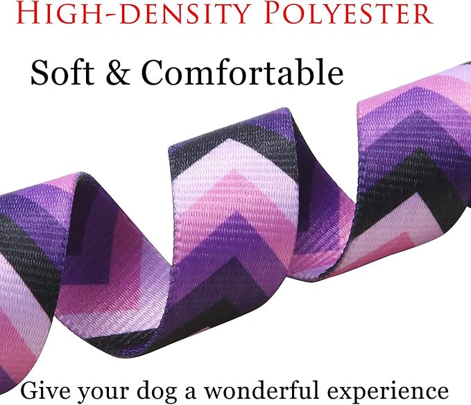 Dog Collar with Bohemia Floral Tribal Geometric Patterns - Soft Ethnic Style Collar Adjustable for Small Medium Large Dogs(Purple Arrow,M)