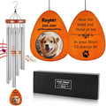 Personalized Dog Memorial Gifts for Loss of Dog - Custom Sympathy Wind Chime with Photo & Name, 26"/32"/37" Outdoor Bereavement Keepsake for Garden or Patio(Silver)