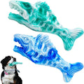 Tough Dog Toys for Aggressive Chewers 2 Pack, Indestructible Dog Toys to Keep Them Busy, Beef Flavor, Nylon Dog Chew Toys for Small, Medium and Large Dogs, Blue & Green