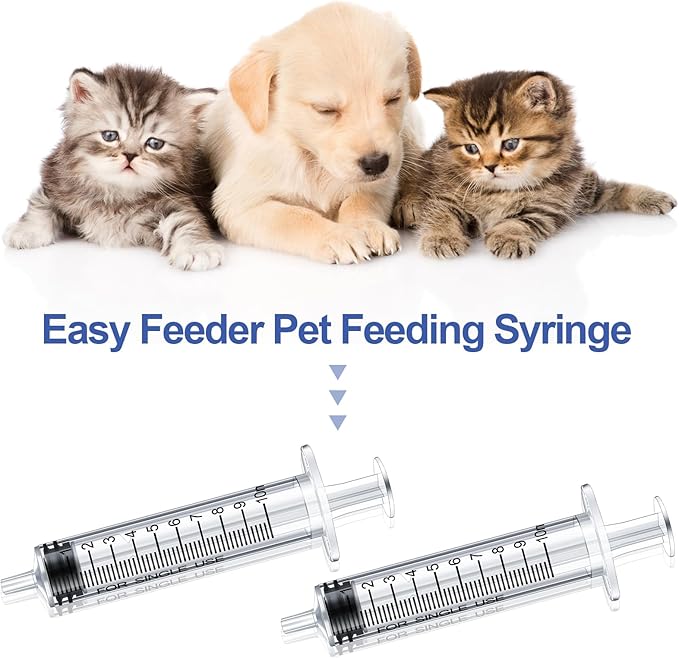Nuanchu 30 Pcs 10ml Liquid Syringe Pet Feeding Plastic Syringes Dog Oral Food Measuring Tools for Cats Dogs Kitten Puppy Bunny Small Animals Newborn Pet Feeder Nursing Supplies