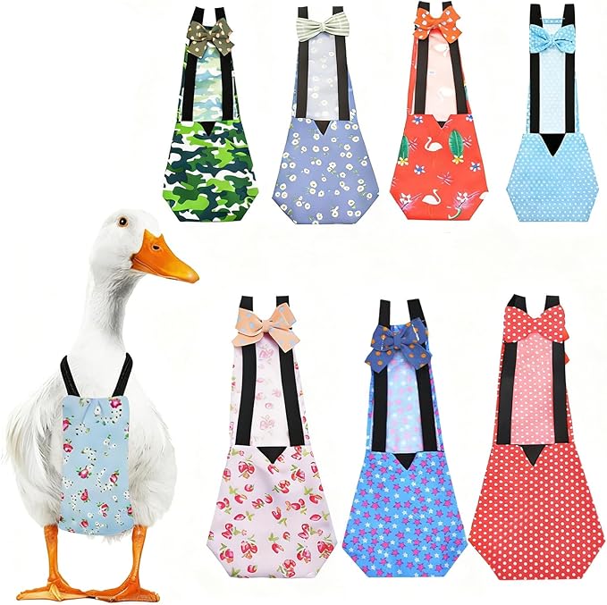 QBLEEV Duck Diapers for Pet Ducks & Chickens, Reusable Chicken Diaper for Indoor Poultry, Waterproof Breathable Baby Duckling Diaper with Elastic Straps, for Ducks Chicks Hens Roosters