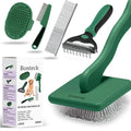 Dog Slicker Brush for Dogs Grooming Kit 4PCS | Large Dog Brush for Goldendoodles Poodles Doodles | Long Pin Haired Brush | Poodle Brushes and Comb (Green)