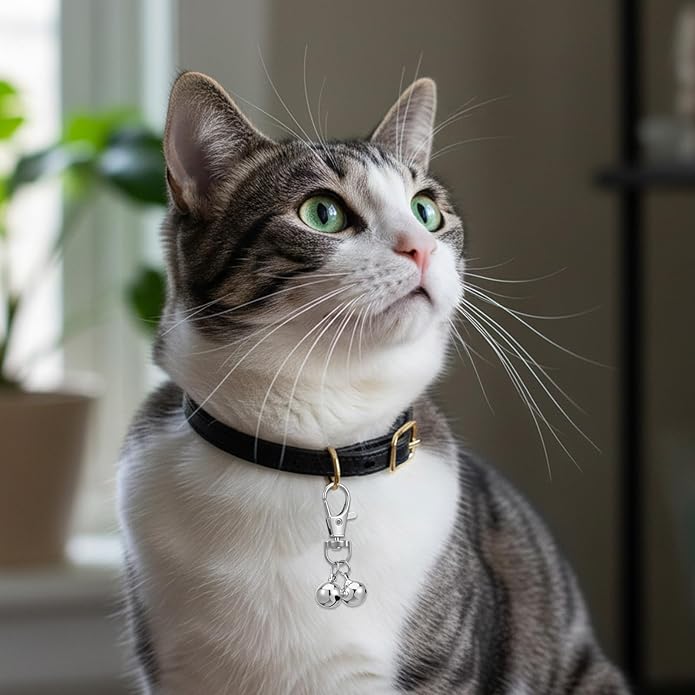 6 PCS Bell for Dog Collar Cat Bell Small Bells for Dog Collars Silver Collar Charms for Dogs and Cats