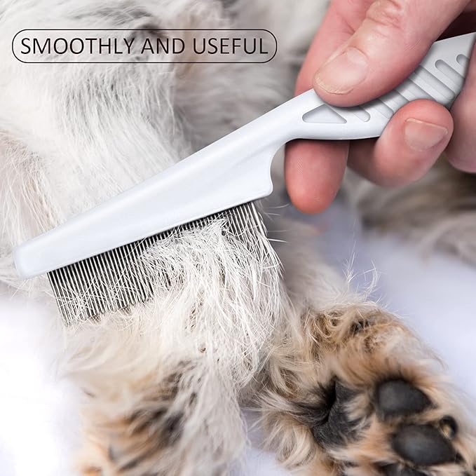 6 Pieces Pet Flea Lice Combs Dog Grooming Flea Cat Tear Stain Comb for Removal Dandruff, Hair Stain, Nit(White, Yellow, Green, Purple, Orange, Dark Blue)