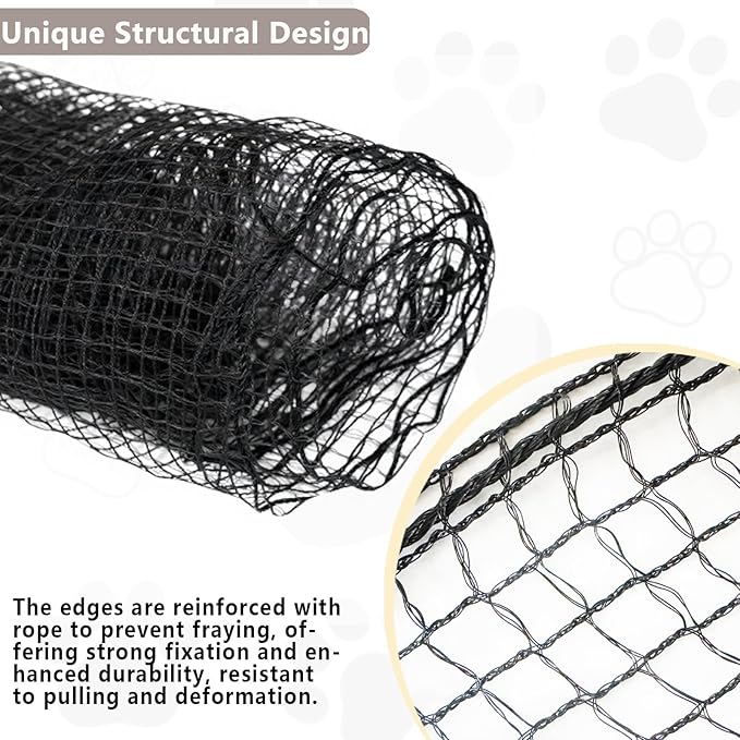 POYEE 10X20FT Cat Netting Balcony Protection Cat Barrier Balcony Safety Mesh Screen for Pets Catio for Apartment Balcony Window Stairs