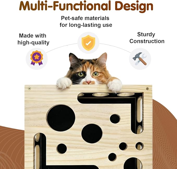 2026 New Cat Scratch Puzzle Enrichment Box, Cats Nail File Enrichment Box with Sandpaper Inside, Stress-Free Alternative to Trimming Nails, Cat Toys Interactive for Indoor Cats Nail Scratcher