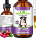 Dog Multivitamin, 15 in 1 Multivitamin for Dogs, Dog Vitamins Liquid Supplements Drops for Hip & Joint, Skin & Coat, Immune, with Glucosamine and MSM, 2 Oz