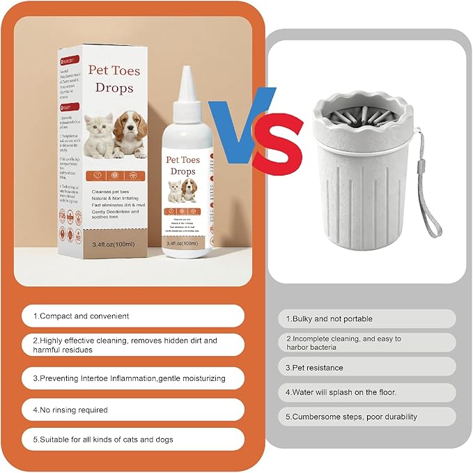 Dog Paw Cleaner- Dog Licking Paws Care | Rinse-Free Dog Toe Cleaner to Reduce Occasional Licking, Deep Clean & Moisturize | for All Dogs & Cats |3.4OZ